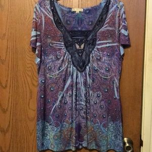 Peacock patterned dress shirt